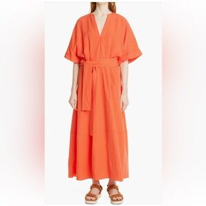 Vince Cuff Sleeve Belted Dress in Burnt Orchid